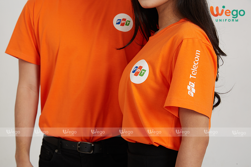 Áo phông đồng phục Dynamic Uniform màu cam cận tay
