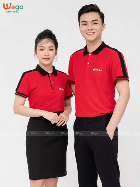 Áo phông đồng phục Strong Polo màu đỏ