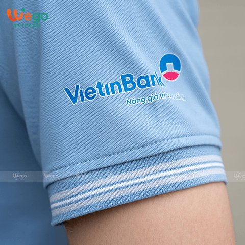 Áo phông đồng phục logo Viettinbank chi tiết tay
