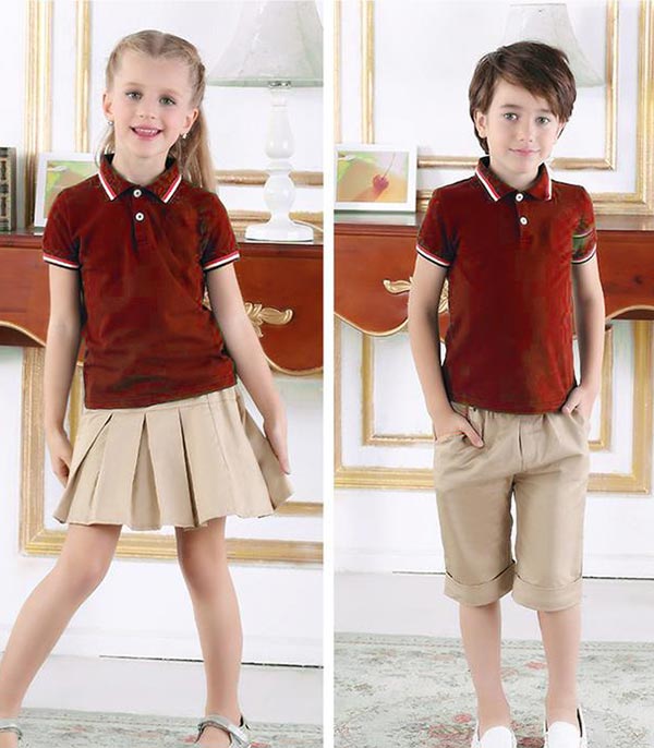 Mẫu áo đồng phục Polo ngắn tay cho bé năng động