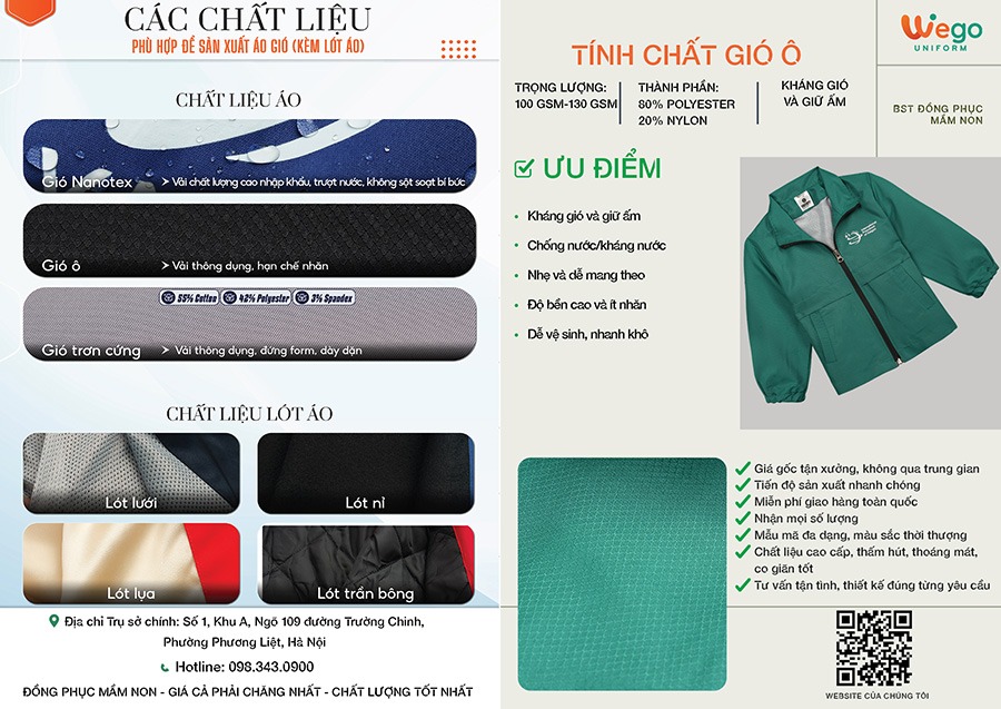 ao khoac gio dong phuc mam non mau co vit