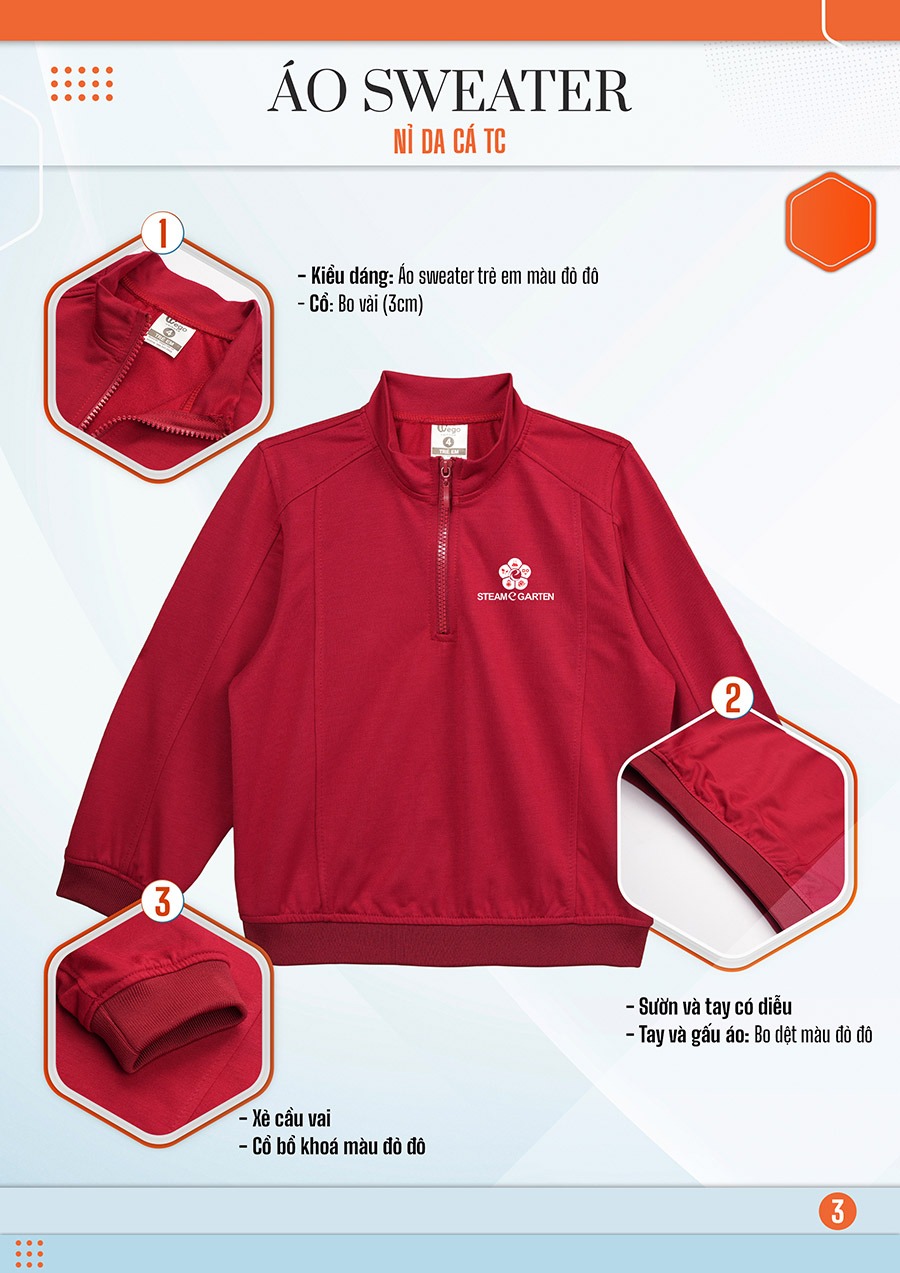 ao sweater dong phuc mam non mau do do