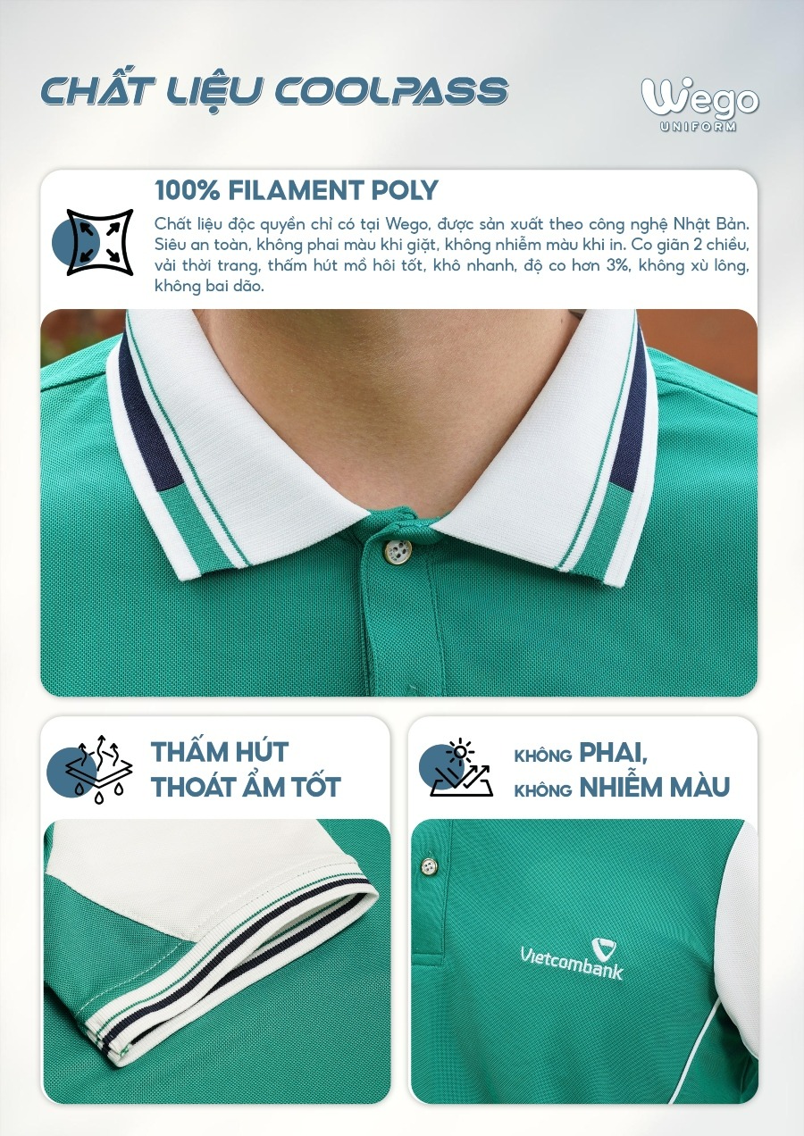 ao thun phong dong phuc coolpass xanh luc bao