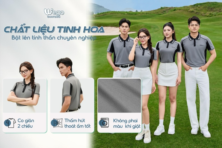 ao thun phong dong phuc coolpass màu xám