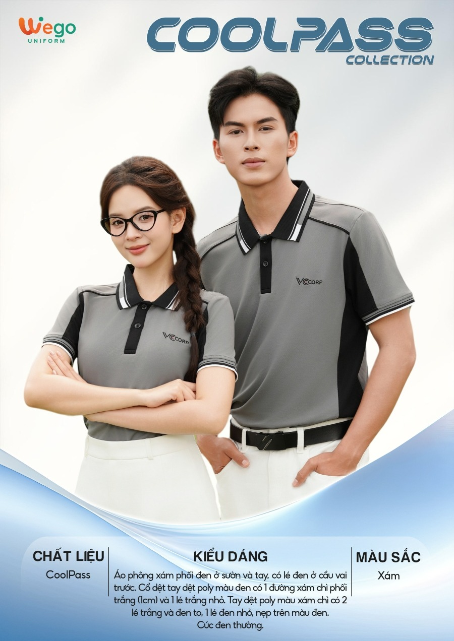 ao thun phong dong phuc coolpass màu xám