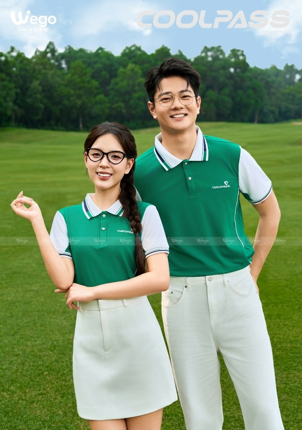 Áo thun phông đồng phục Coolpass màu xanh lục bảo