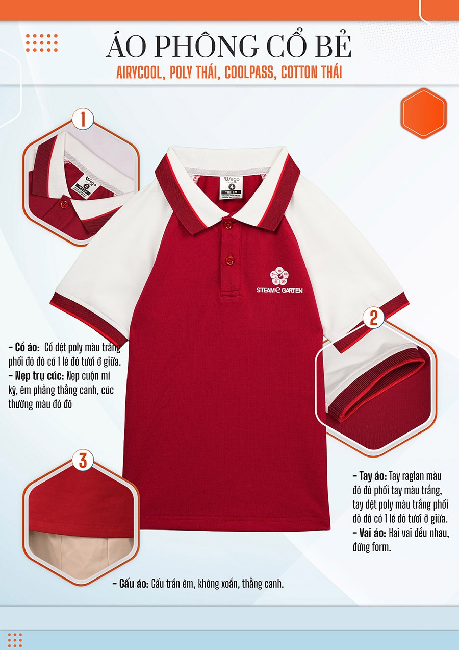 ao thun phong dong phuc mam non do do phoi trang