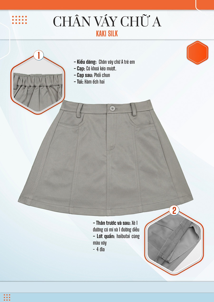 chan vay chu a dong phuc mam non mau ghi