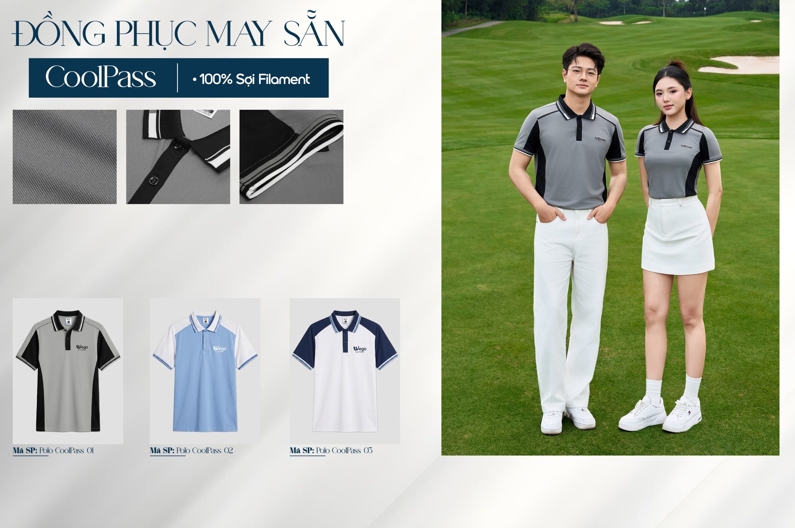 Đồng phục Wego với những mẫu may sẵn chất lượng.