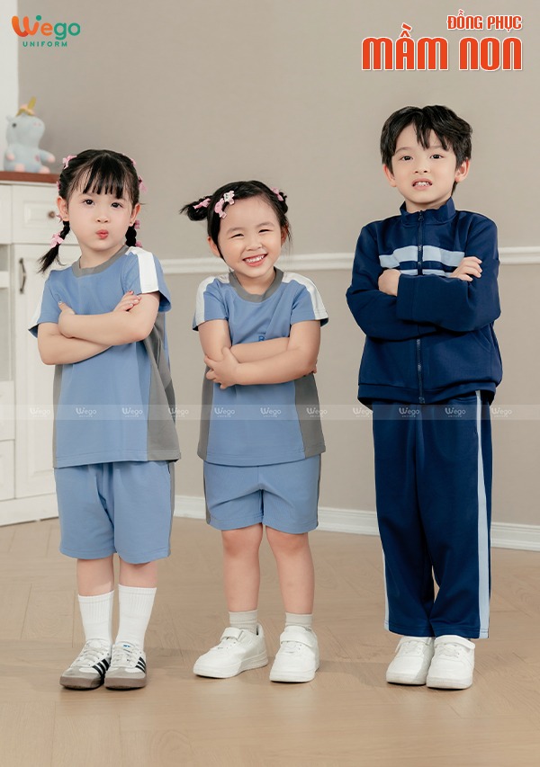 Quần thể thao đồng phục mầm non màu xanh đen