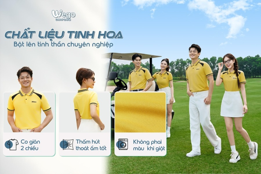 ao thun phong dong phuc coolpass vang cuc