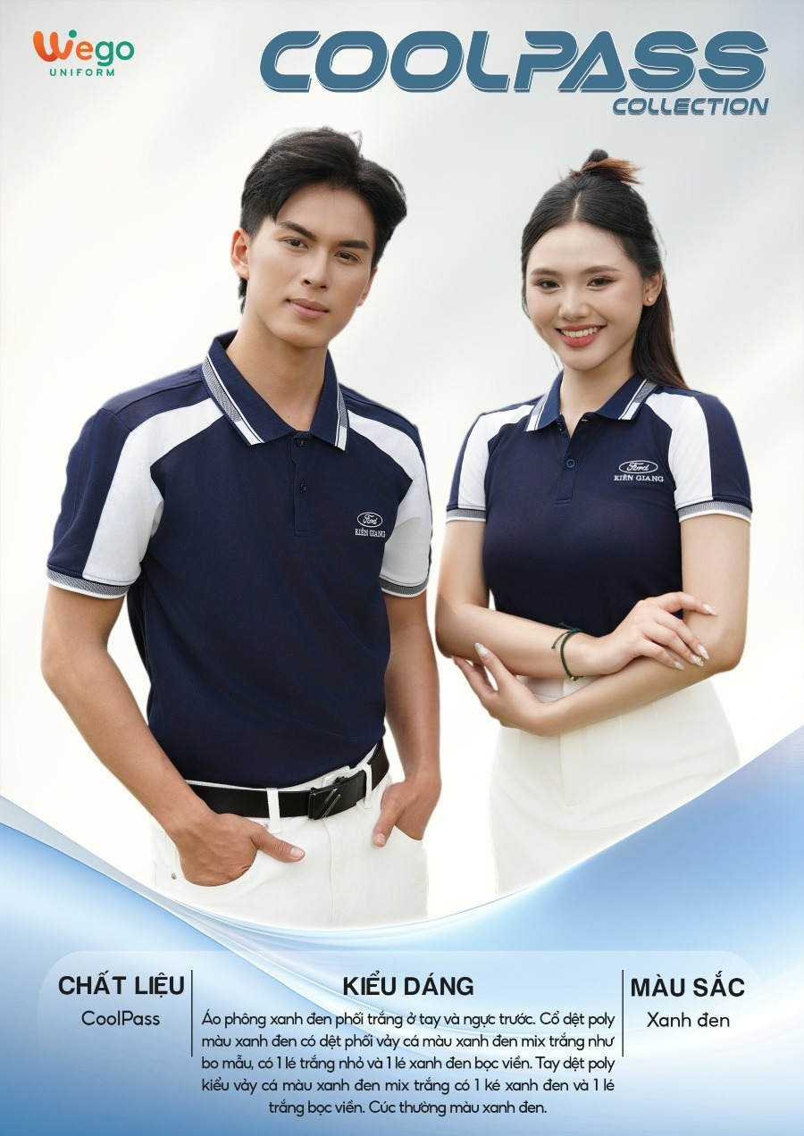 ao thun phong dong phuc coolpass xanh den