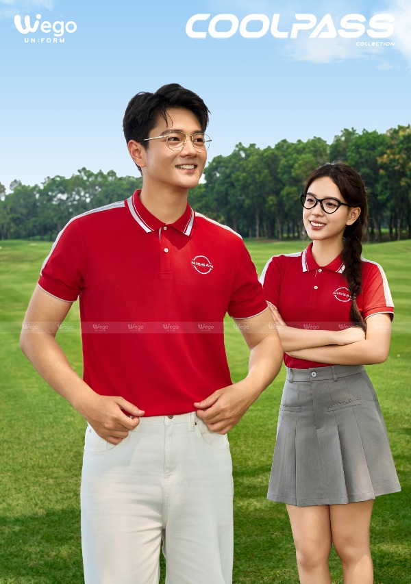 Áo thun phông đồng phục Coolpass màu đỏ tươi