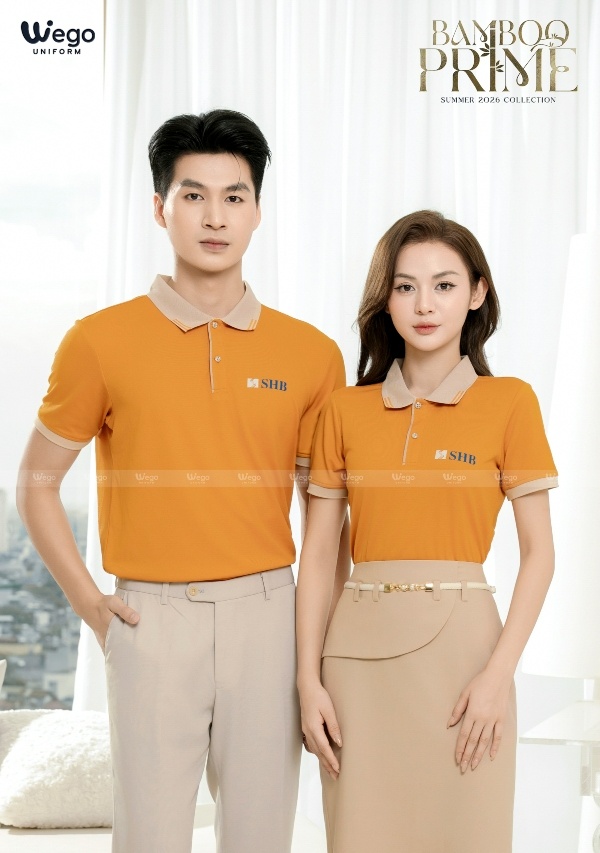 Áo thun phông đồng phục Bamboo Prime màu vàng mía