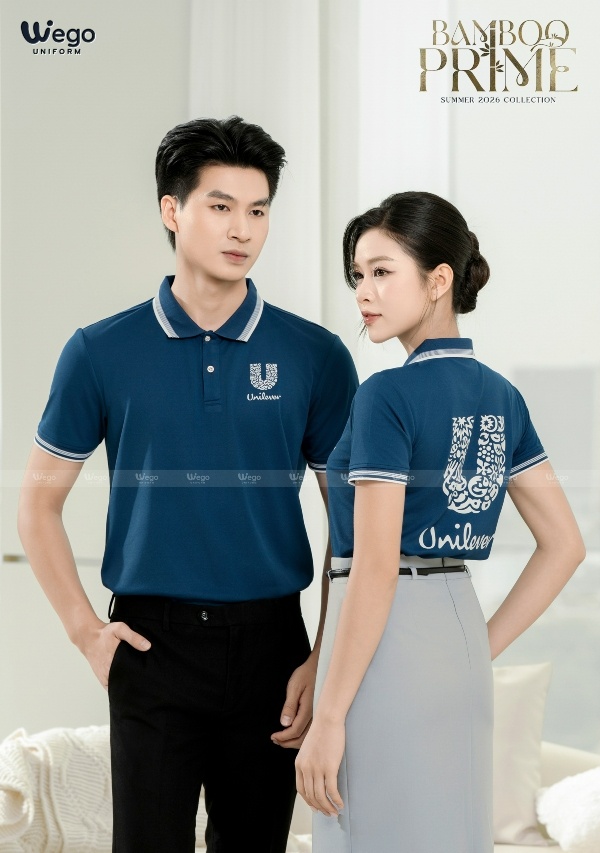 Áo thun phông đồng phục Bamboo Prime màu xanh Ai Cập